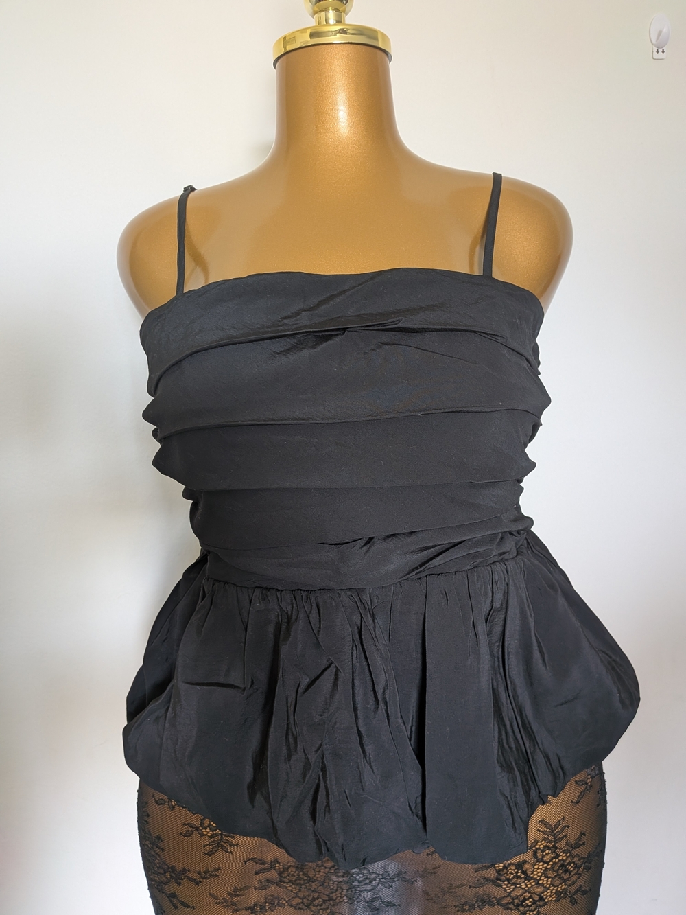 A New Day Black Ruffled Peplum Tank Top-M